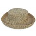 Karen Keith Great Hats straw sun hat tan black wide brim beach 21.5" paper braid  eb-97727288